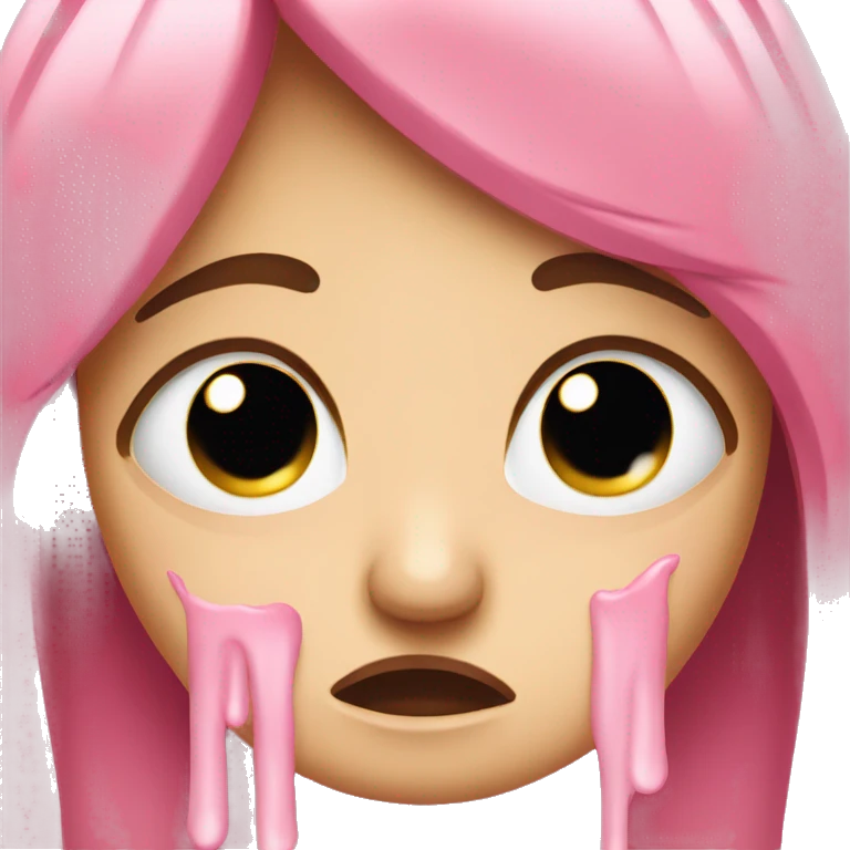 emoji crying pink tears emoji