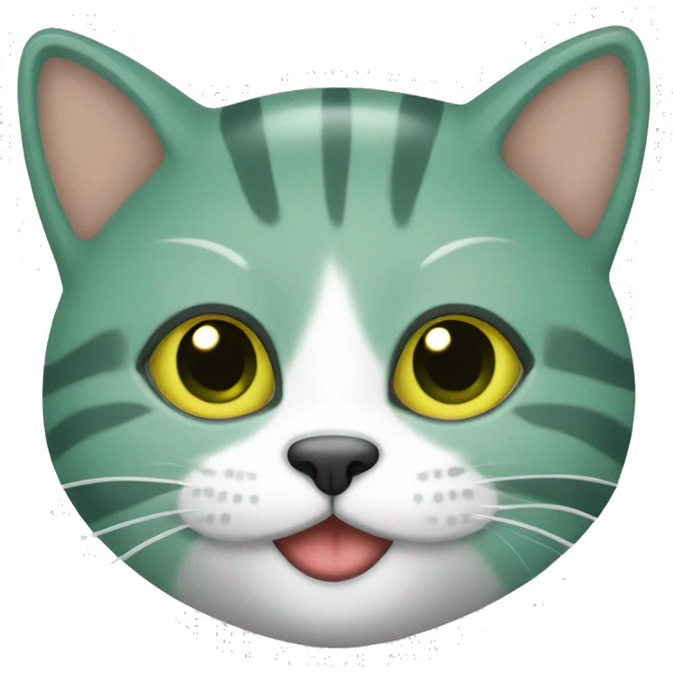 Un gato de color verde emoji