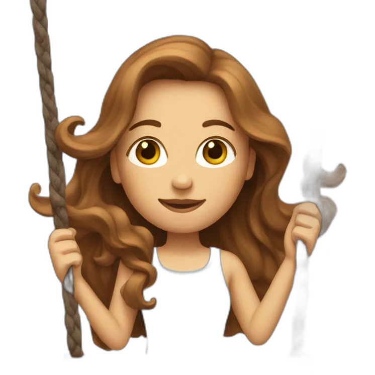 lady with Long brownn Hair on a swing emoji