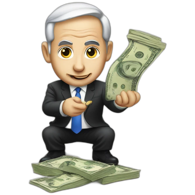 Netanyahu offering money emoji