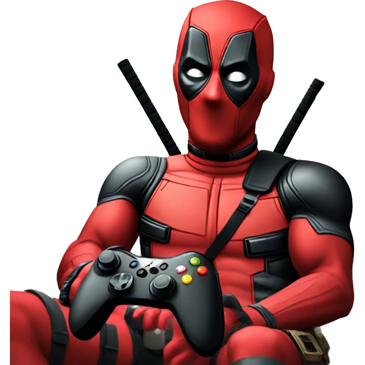 Deadpool holding xbox controller emoji