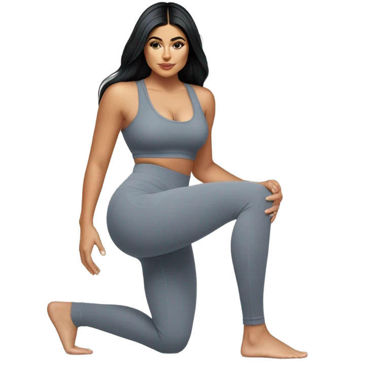 Kylie Jenner yoga pants in squat emoji