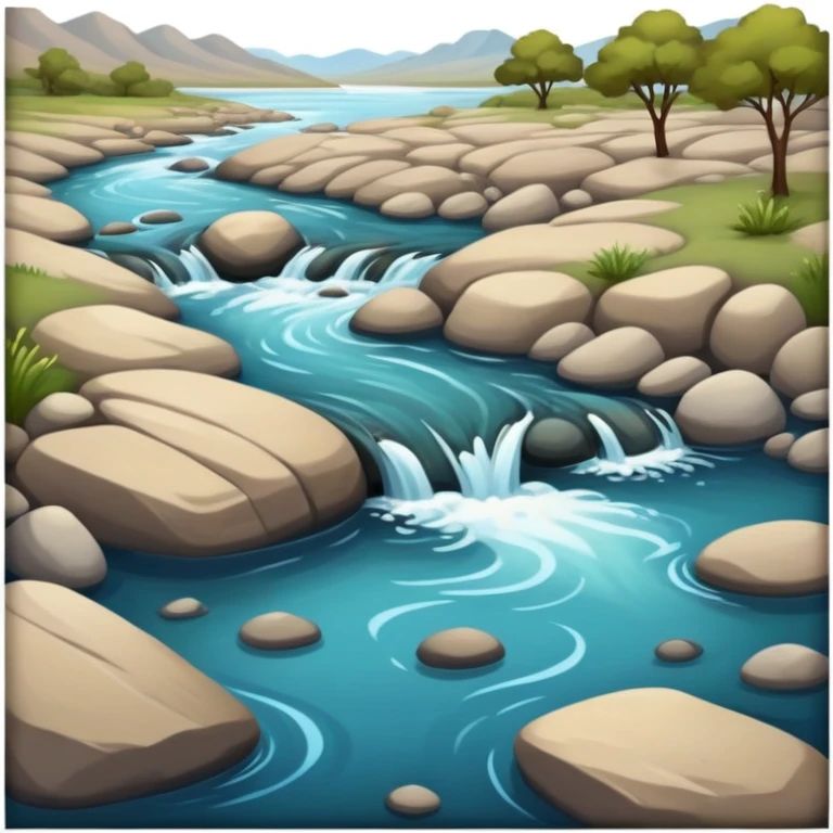 small flowing river with clear water emoji