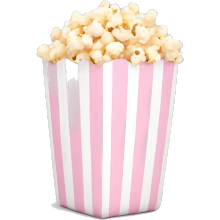 light pink popcorn bag with white stripes emoji