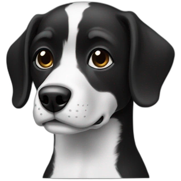 Chien noir et blanc emoji
