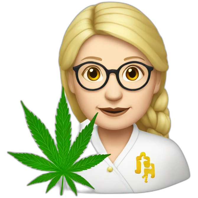 Tymoshenko holds cannabis emoji