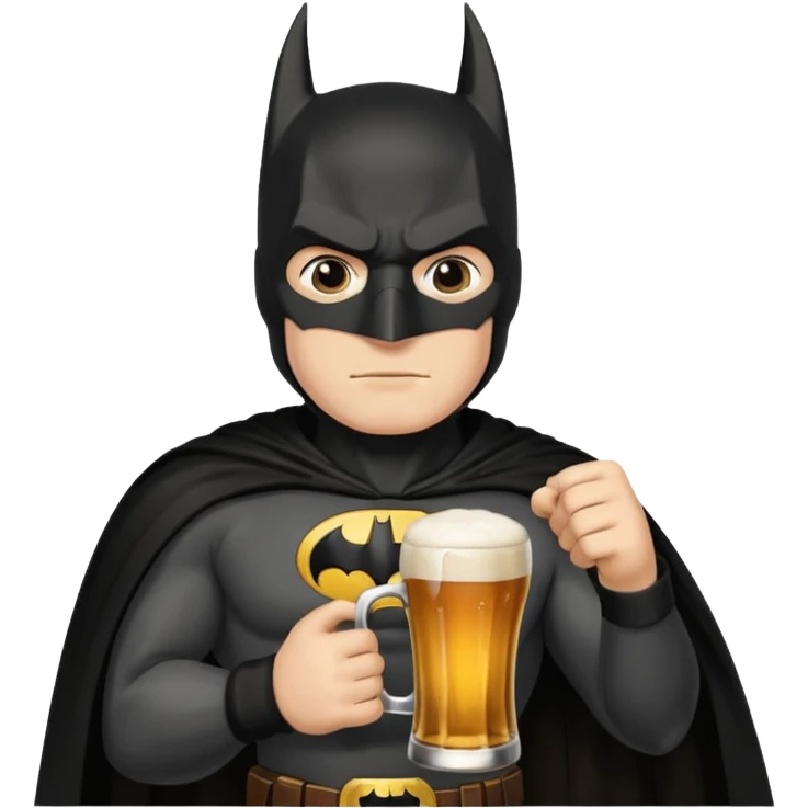 Batman au bistrot bois une bière  emoji