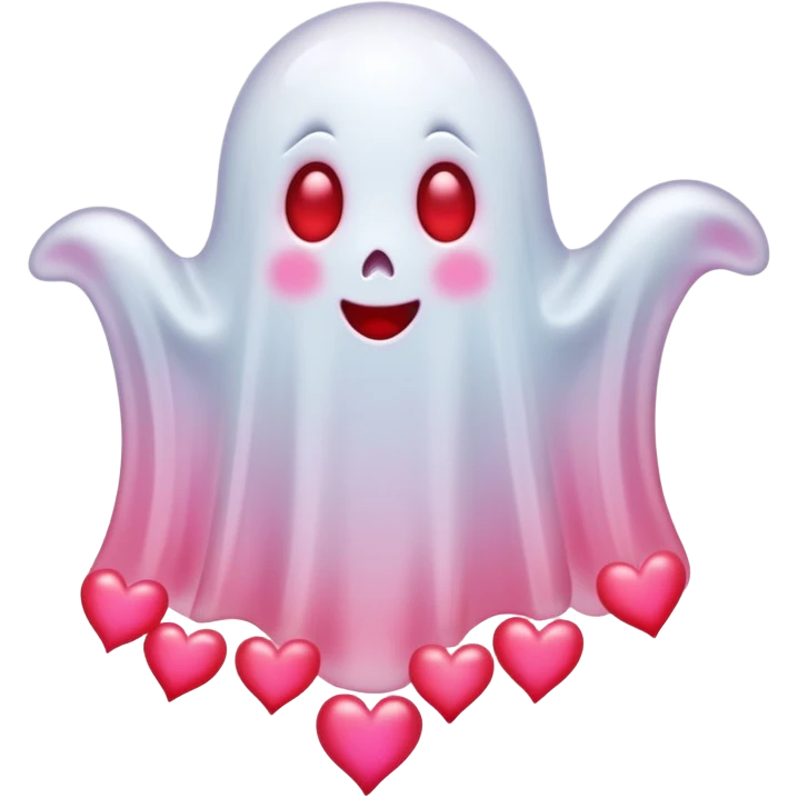 Ghost w/ hearts emoji