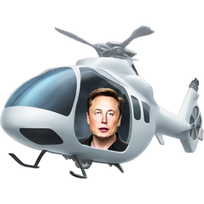 
Elon Musk on a helicopter emoji