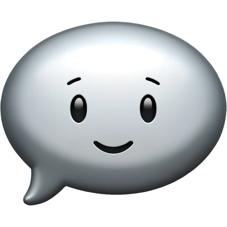  chat burbulas juodai baltas su mettalic efektu be veiduko emoji