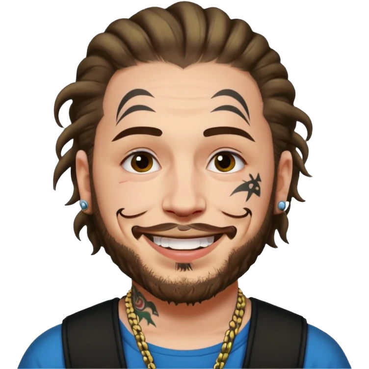 post malone absurdly amount of face tattoos emoji