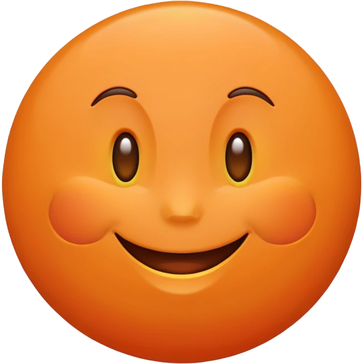 Orange happy with face emoji