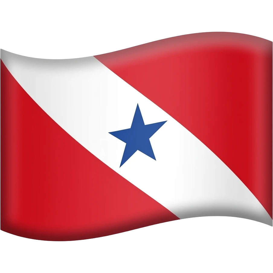 A bandeira do do Pará tem que ser retangular os lados vermelho  no meio uma faixa branca na diagonal e uma estrela azul no meio da faixa branca emoji