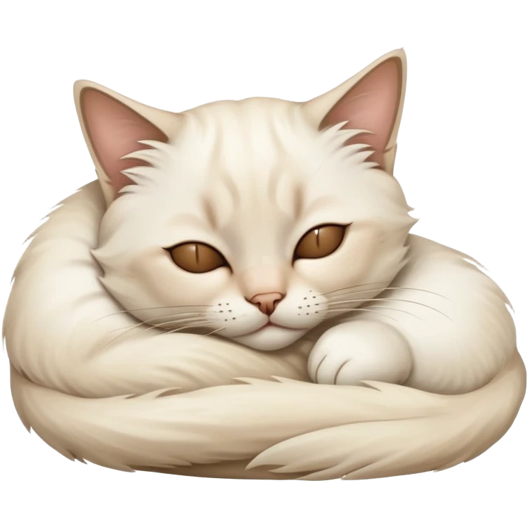 White Siamets cat sleep emoji