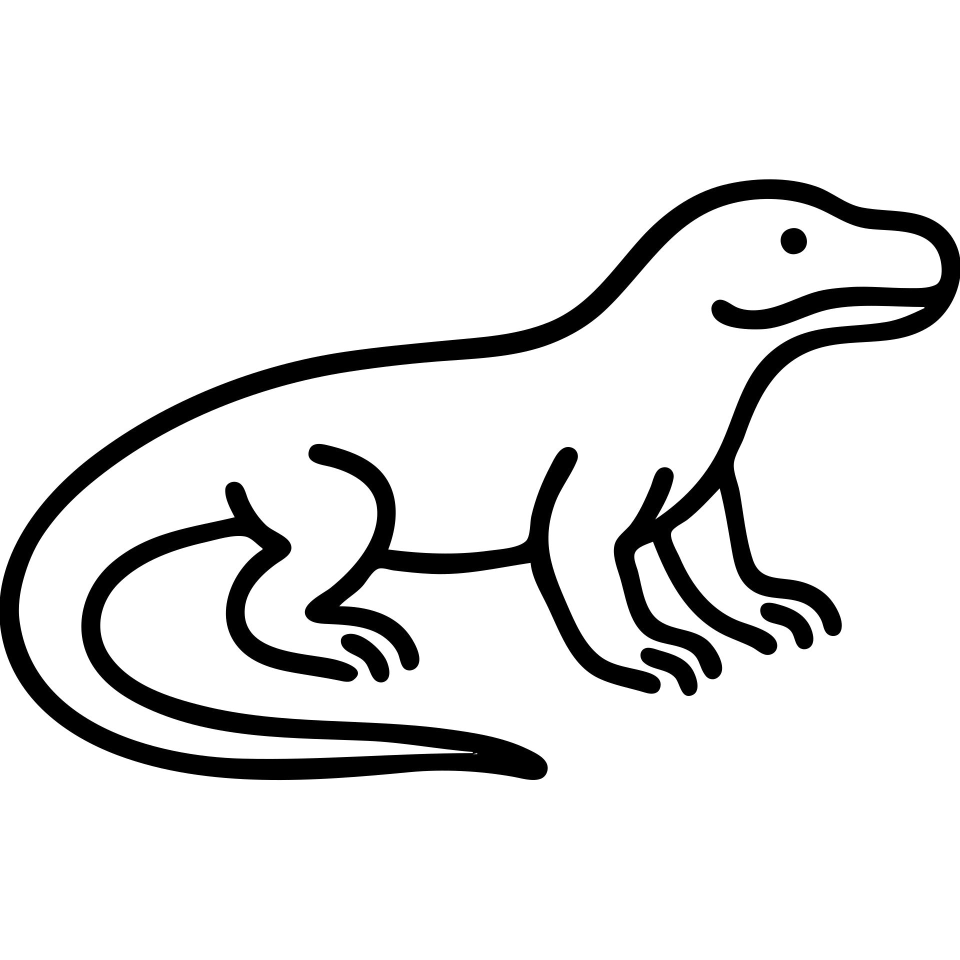 An outline of a komodo dragon with its distinctive reptilian features and long tail emoji