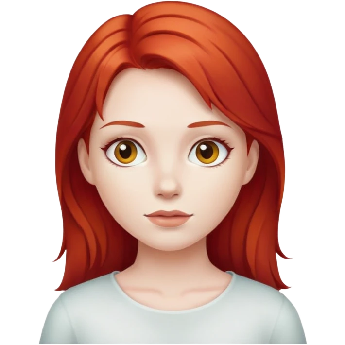 Girl with red hair longe and white  emoji