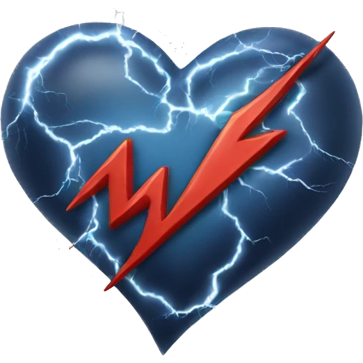 Heart with a thunder emoji