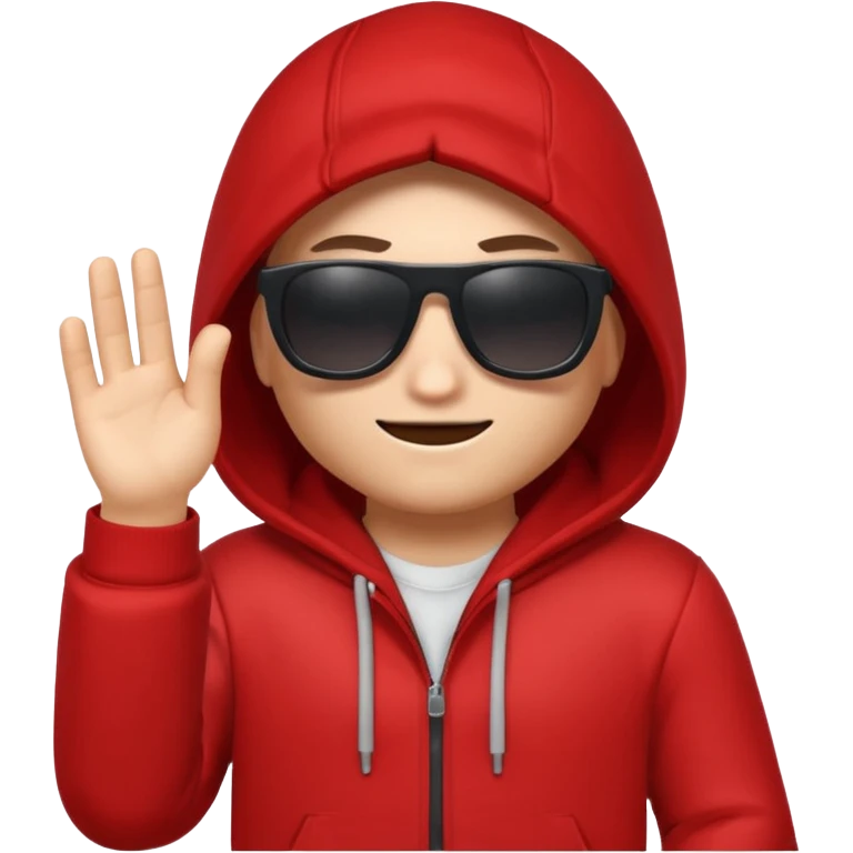 stylized emoji of a Roblox character in a red hoodie and sunglasses, with a hacker vibe emoji