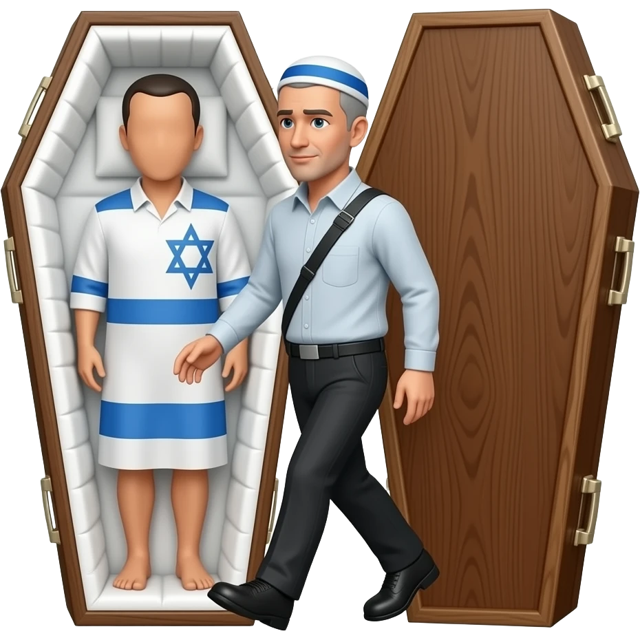 Israel emoji walking in coffin emoji
