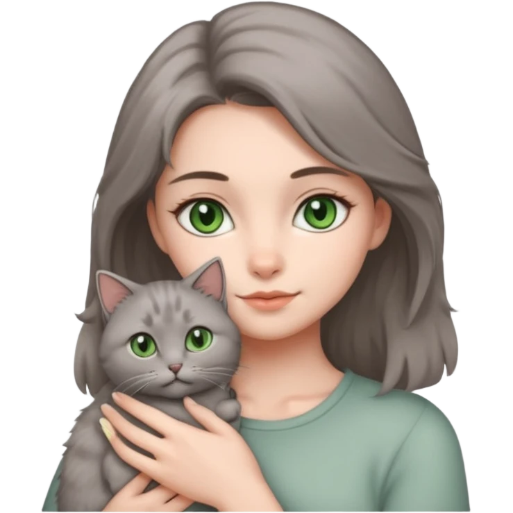 Wanita menggendong kucing emoji