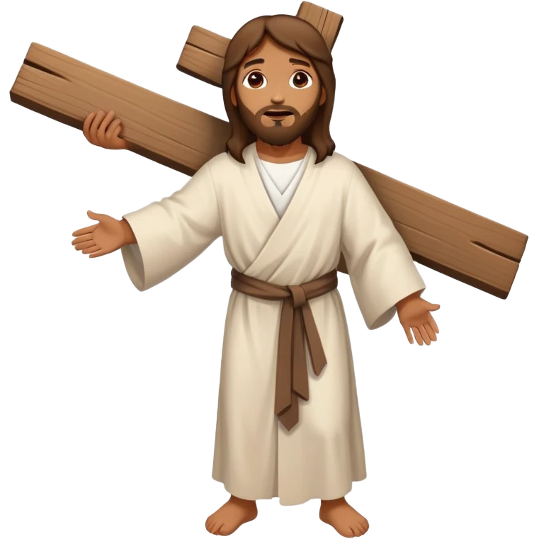 Jesus carrying the cross, minimal details emoji