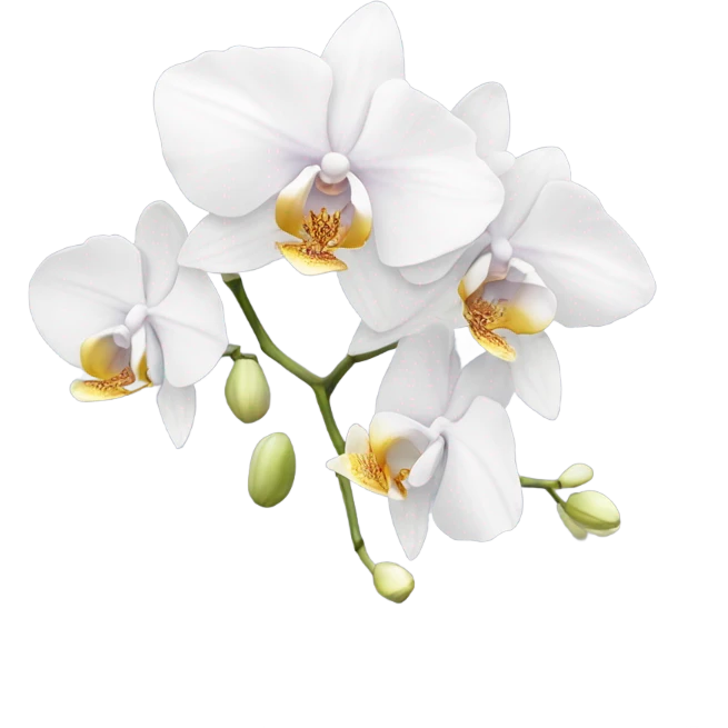 orchid with white flowers emoji