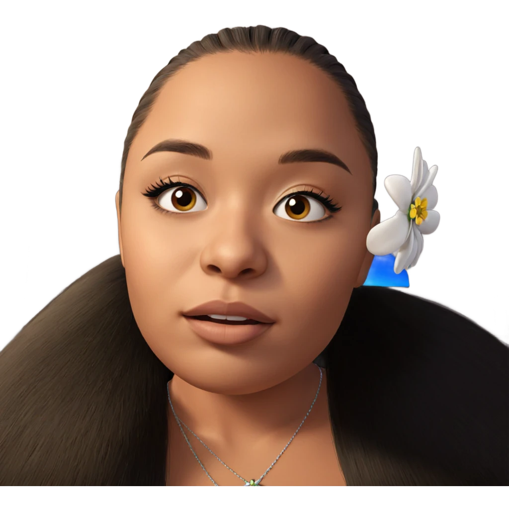 girl with flower hair accessory emoji