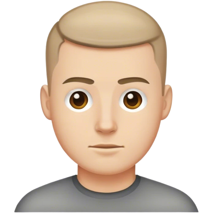 white guy crew cut hair emoji