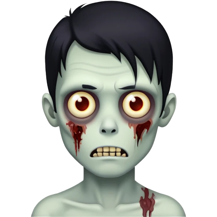 zombie boy with long and black hair emoji