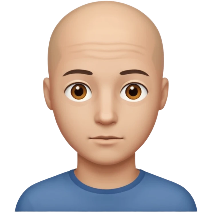 homme chauve jeune sans barbe yeux marrons emoji