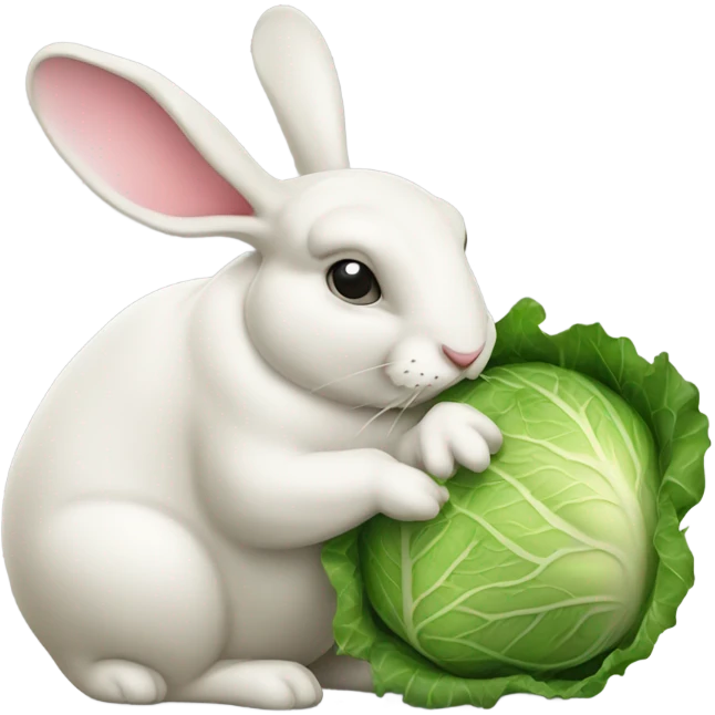 Fat Christmas hare eating cabbage  emoji