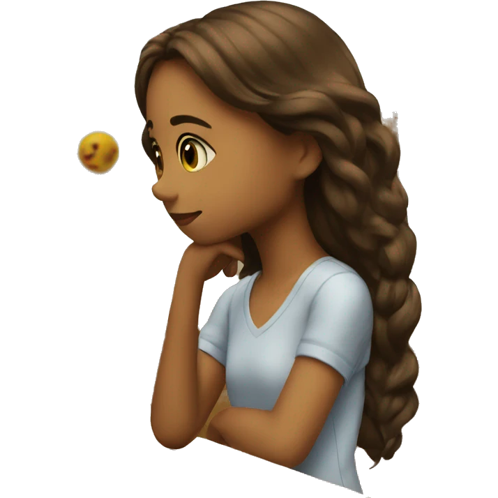 girl watching at masterpiece emoji