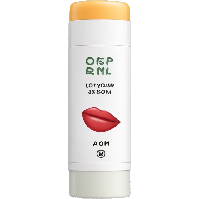 lip balm with label emoji