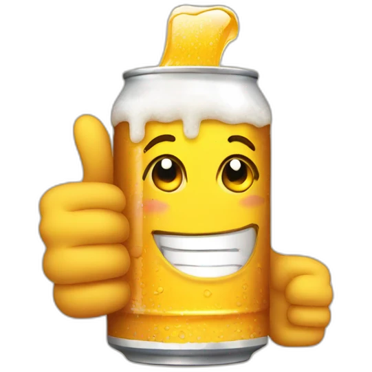 beer can doing thumbs up emoji