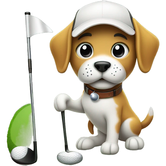 dog playing golf emoji