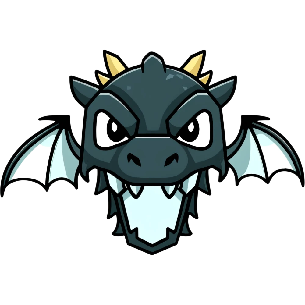 Minecraft black dragon head emoji