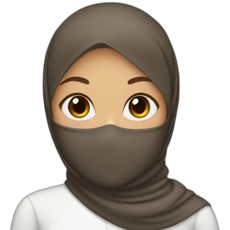 Girl skin brown and wearing hijab and mask emoji