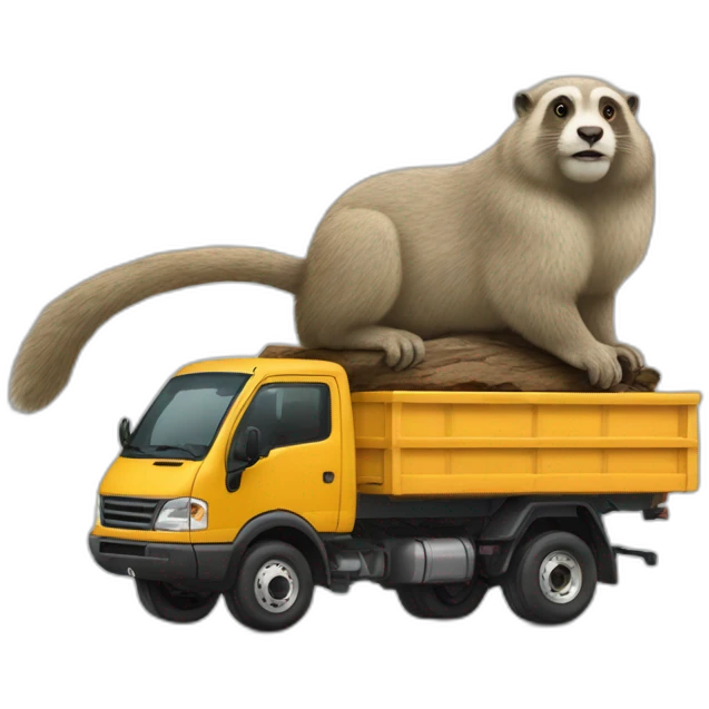 Camion sur une marmotte emoji