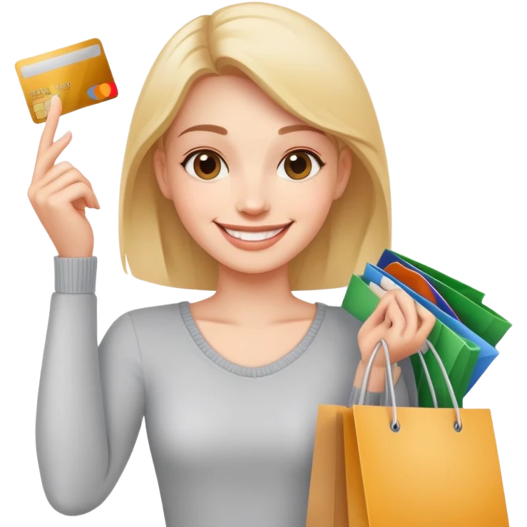 Faccina con fratta di credito e sacchetti  emoji