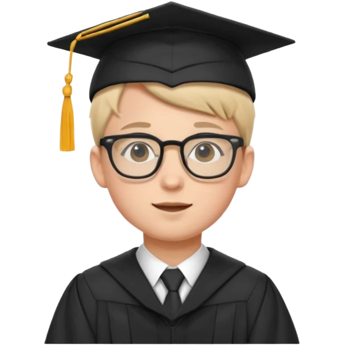 boy with glasses in graduation suit emoji