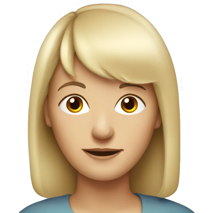 older lady long blonde hair with bangs emoji
