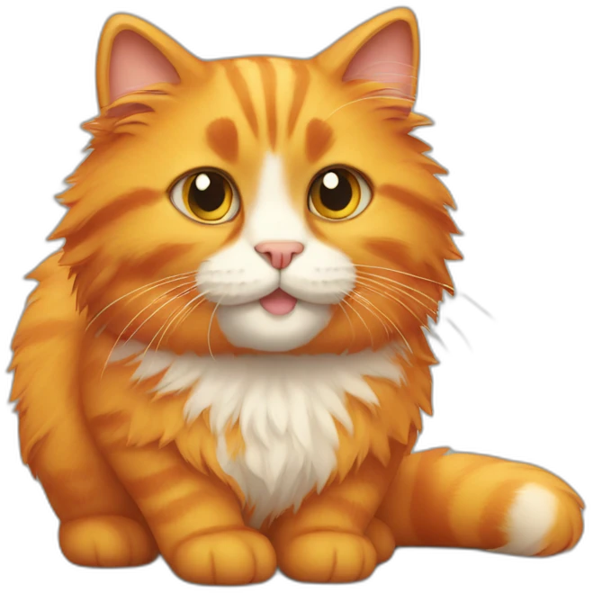 fluffy orange cat emoji