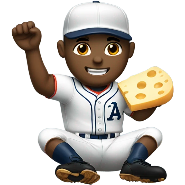 Baseball player eating cheese emoji