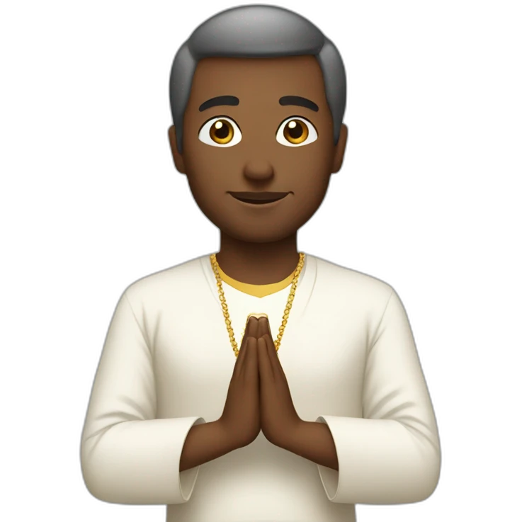 saint doing namaste emoji