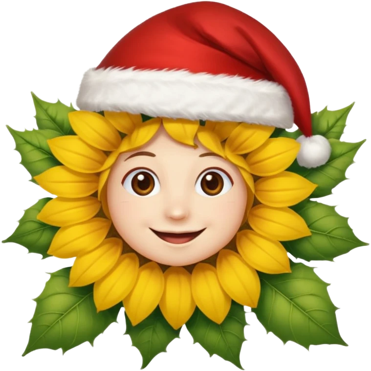 Christmas Sunflower Personified emoji
