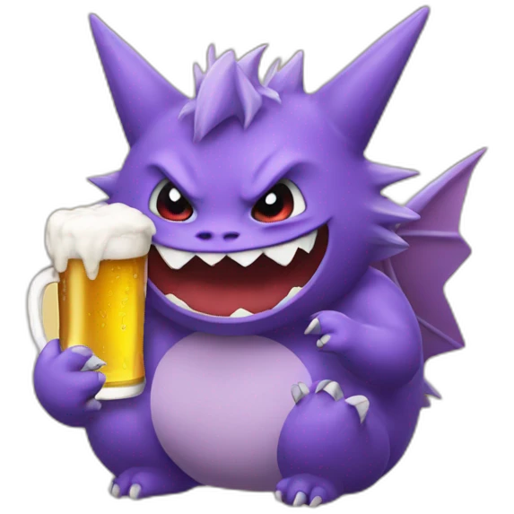 Gengar with beer emoji