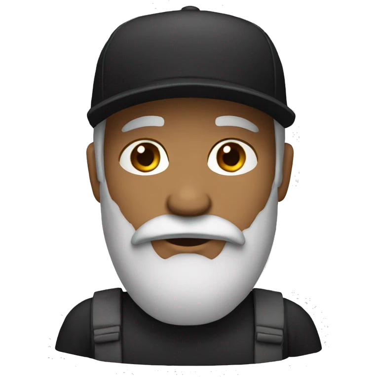 man with long beard wearing black cap emoji