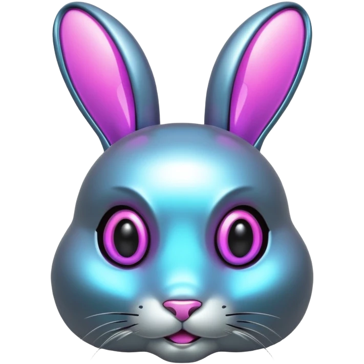 Futuristic shiny cyberpunk-bunny emoji