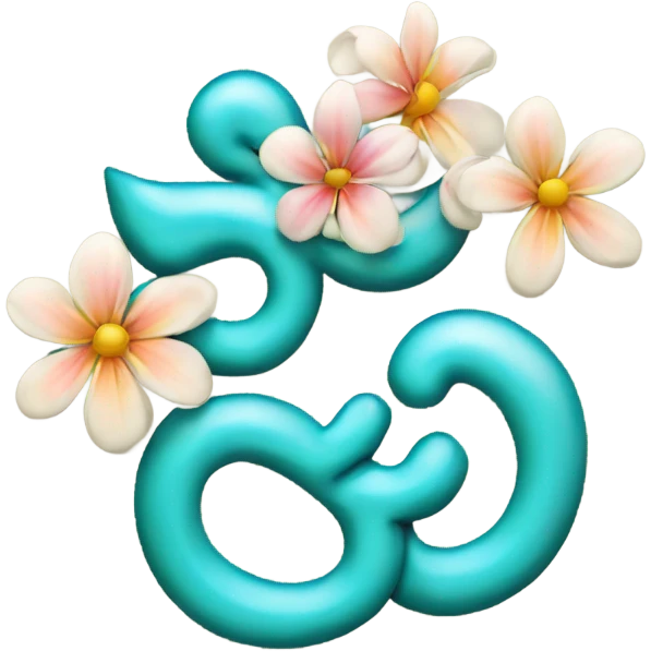 Om with flower emoji
