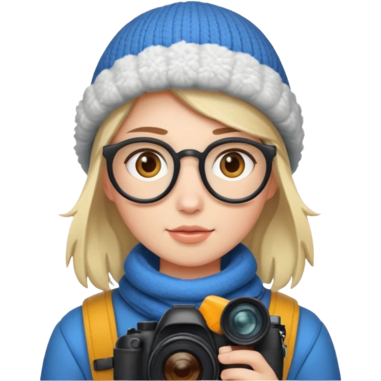 fotographer with winter clothes emoji